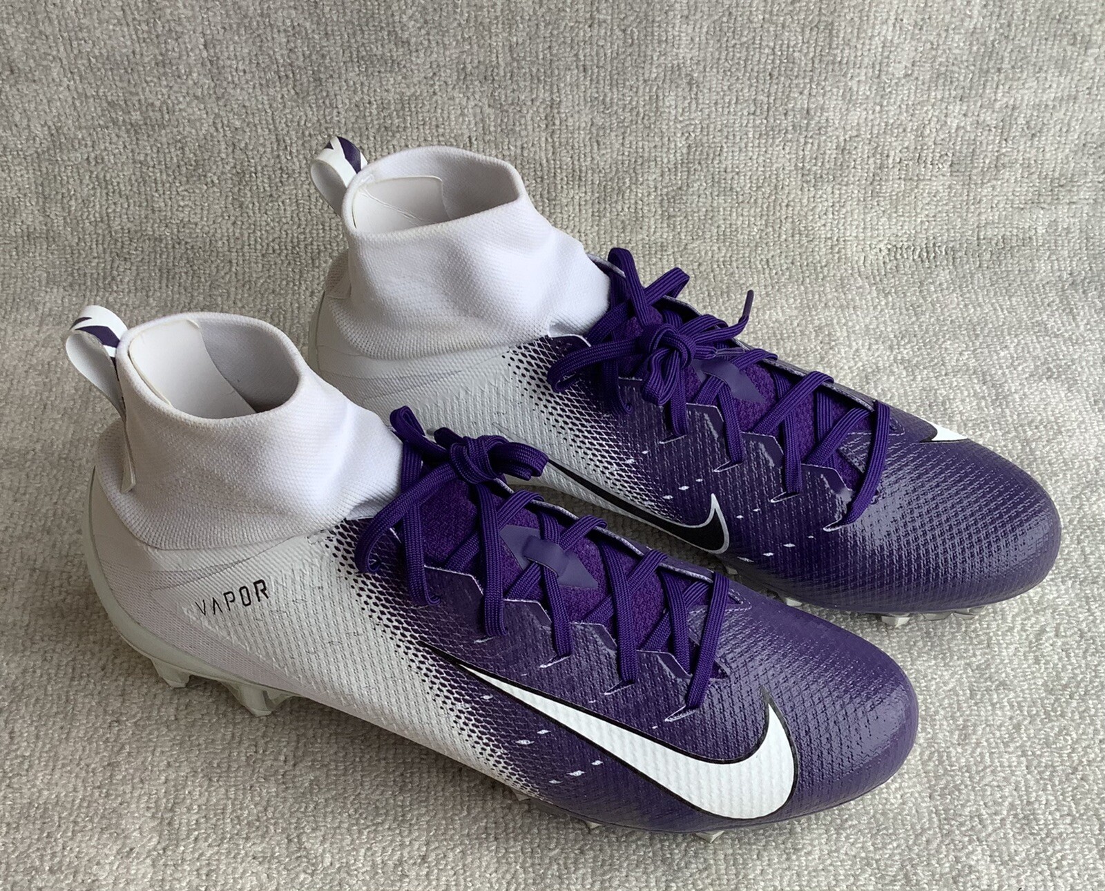 Nike Vapor Untouchable Pro 3 Men's Sz 15 White Purple Football Cleats ...