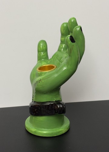 Candelabro Frankenstein Monstruo Mano Dedos Verdes Cerámica Decoración Halloween - Imagen 5 de 11