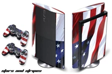 Skin Decal Wrap For PS3 Super Slim PlayStation 3  Console + Controller Stars n S