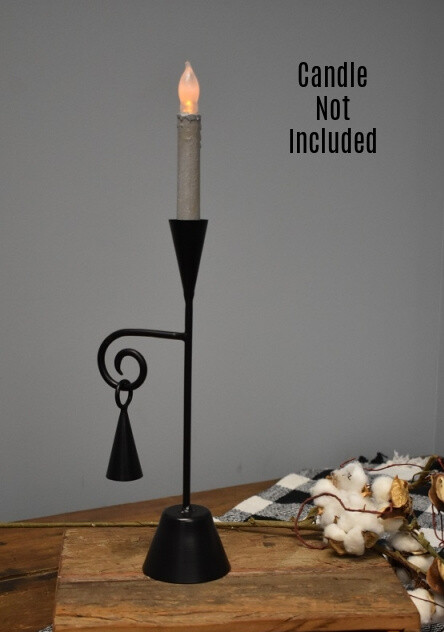 New Primitive Antique Style BLACK IRON TAPER CANDLE STICK HOLDER Snuffer Hook