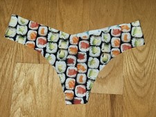 Commando Women's Classic Nylon Blend Thong Sushi Print Choose Size S/M or M/L