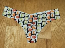 Commando Women's Classic Nylon Blend Thong Sushi Print Choose Size S/M or M/L
