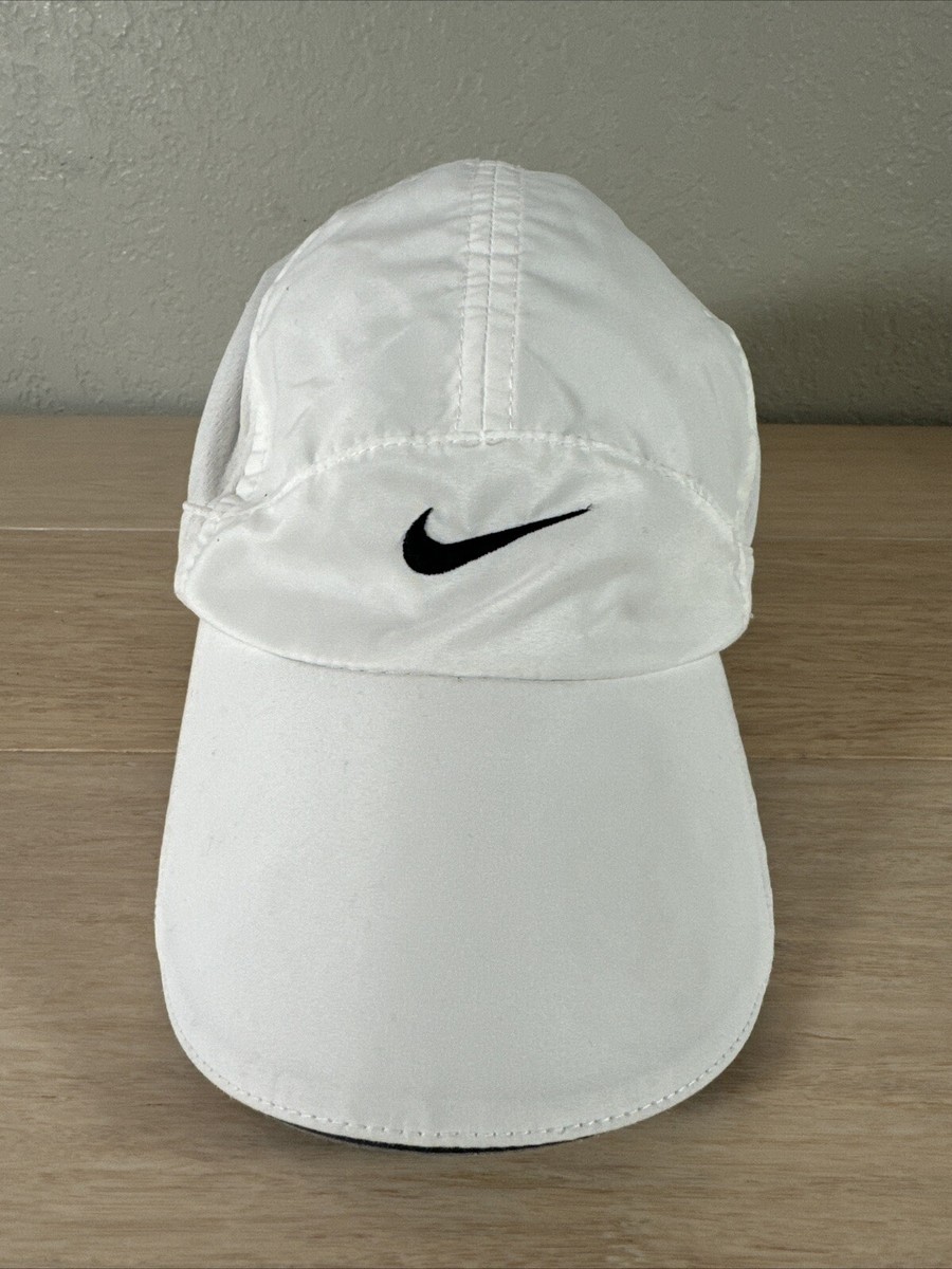 Vintage Nike Dri Fit Panel Hat Cap Swoosh White Tailwind