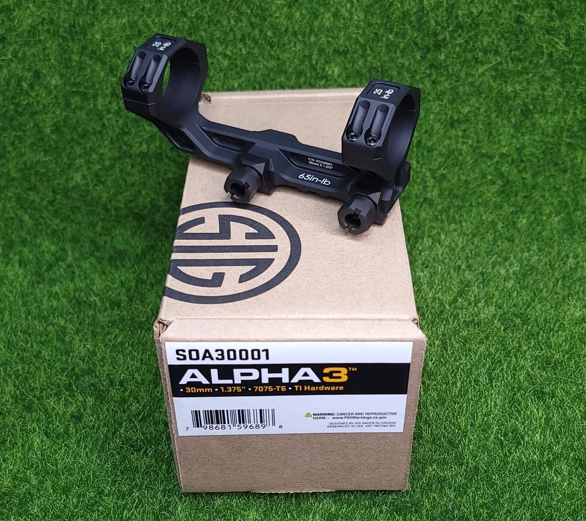 Sig Sauer ALPHA3 Scope Mount 30mm, 1.375, 7075-T6, Ti Hardware