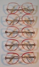 Vintage 5 Pc Lot ELITE OPTICAL Agnes Color 7 55/18 Eyeglass Frame NOS D3