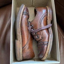Stride Rite Boy Vintage Brown Leather Lace Up Shoes Boxed