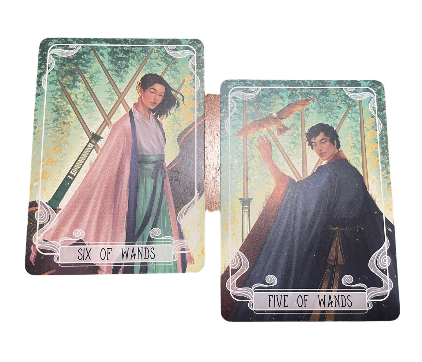 Fairyloot Spin the Dawn Tarot Cards Five Six of Wands February 2021 eBay