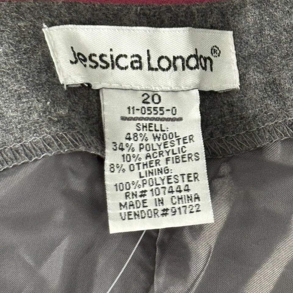 Jessica London Wool Blend Pants Size 20gray Women Dress Pants - Image 4 of 4