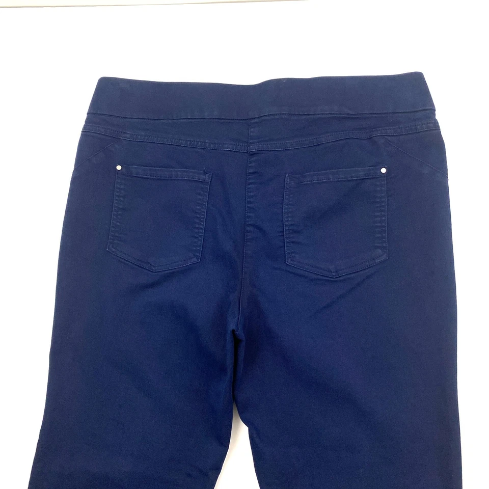Pantalones de mezclilla rectos para mujer talla 14 azul lavado oscuro JM Collection Foto 4 de 4