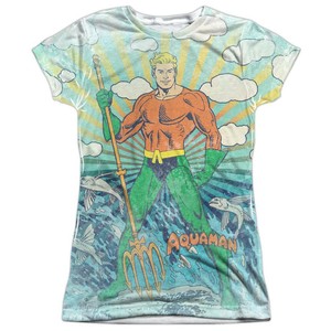 Aquaman Slim Master Of The Tides Juniors Juniors T-Shirt Size S Aquaman Slim Master Of The Tides Juniors Juniors T-Shirt Size S