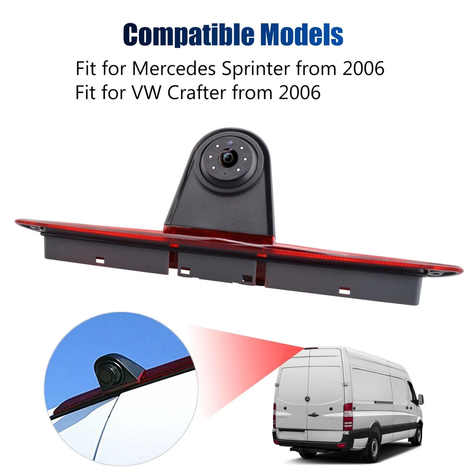 4.3" Car Rear View Mirror Monitor+IR Backup Camera For Benz Sprinter VW Crafter - Image 3 of 4