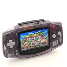 Clear Purple GameBoy Advance Console W/ 10 Levels Brightness Backlit V2 IPS LCD