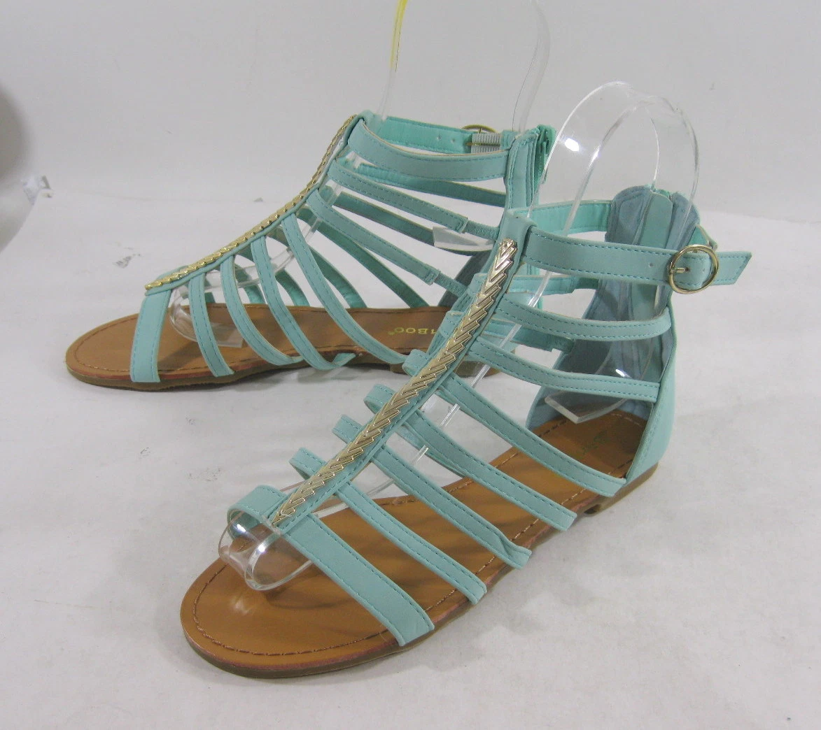 Green gladiator sandals sale