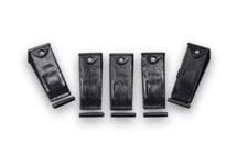 5-Pack X156L Hensley Bucket Teeth + P156 Roll Pins | Heavy Duty | 5 Pack Set