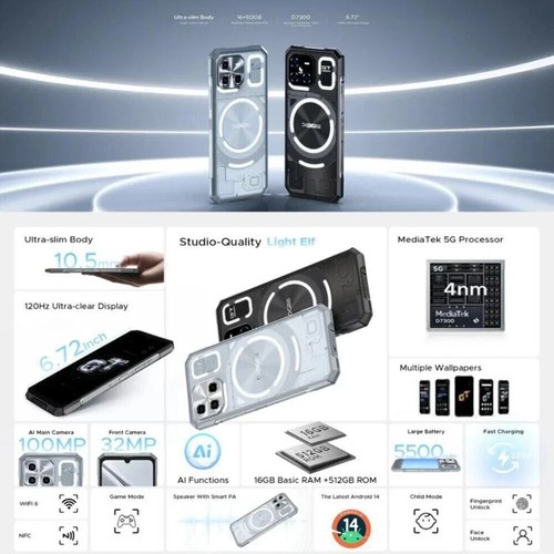 Doogee Blade GT 5G 32GB/256GB 6.72" 48MP Dimensity 7050 5500mAh-AU Seller - 第 10/13 張圖片