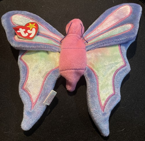 Vintage TY Beanie Baby FLITTER the Butterfly 1999 Original Plush Toy w/Tags Rare