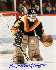 RICHARD ''KING'' BRODEUR (2) Vancouver Canucks Autographed 8x10 Photo