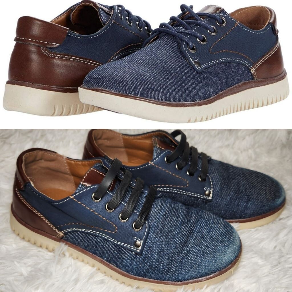 Steve Madden Bennie Blue Denim & Brown Leather Oxford Shoes  display picture 3