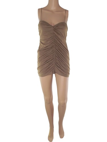 Pinko Canotta Donna Taglia Xs S M Bianco Marrone Jersey Maglia Top Crepe Stretch - Picture 18 of 38