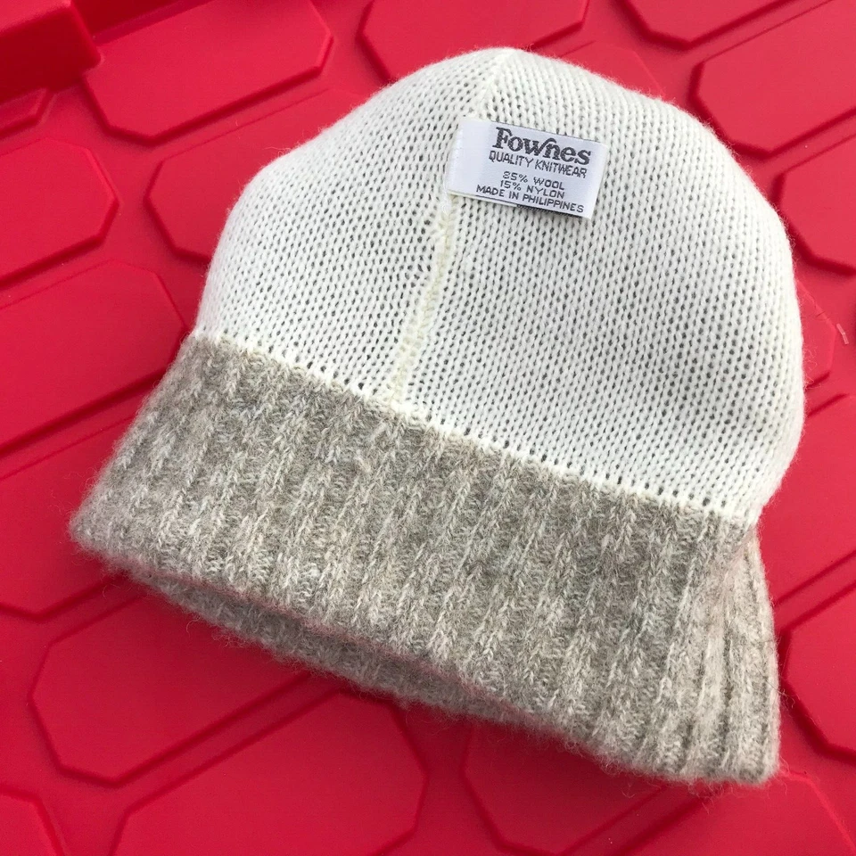 Fownes 优质针织服装 85% 羊毛混纺豆豆冬季帽子成人灰色 — 第 3/4 张图片