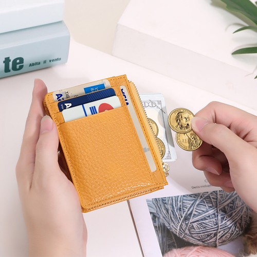 Cartera delgada de cuero minimalista con cremallera 5MLGgoods (roja 1 pieza) - Imagen 58 de 88