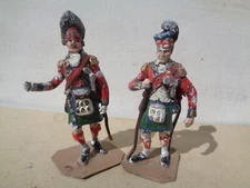 Stadden, British Highlander 1777 AWI Infantry, lot of 2 studio painted 54mm lead