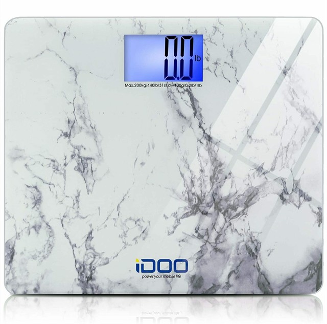 Digital Bathroom Weight Scale Heavy Duty 440lbs Capacity Elegant Marble