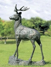 Forest Prince Buck Garden Sculpture Stag Deer Statue Woodlands ~ SPI Home 51069