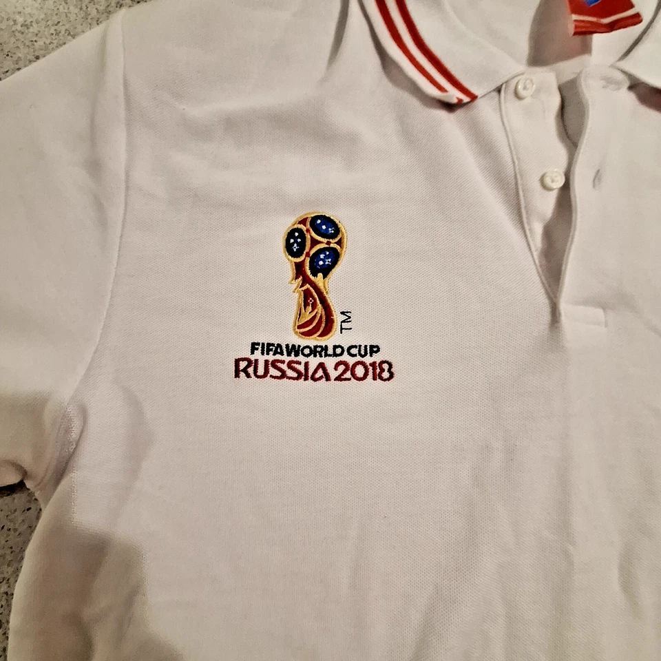FIFA World Cup England Polo White XL Embroidered Soccer Shirt 2018 Russia - Image 2 of 4