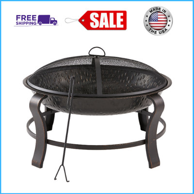 New Mainstays Owen Park 28 inch Round Wood Burning Fire ...