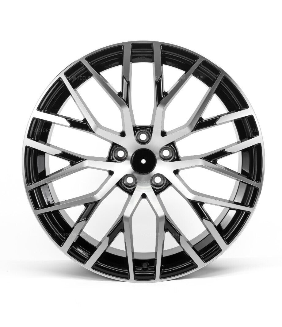 Set of 4 22" Audi R8 Style Black Machined Face Wheel Fit A3 A4 A5 A6 A7 A8