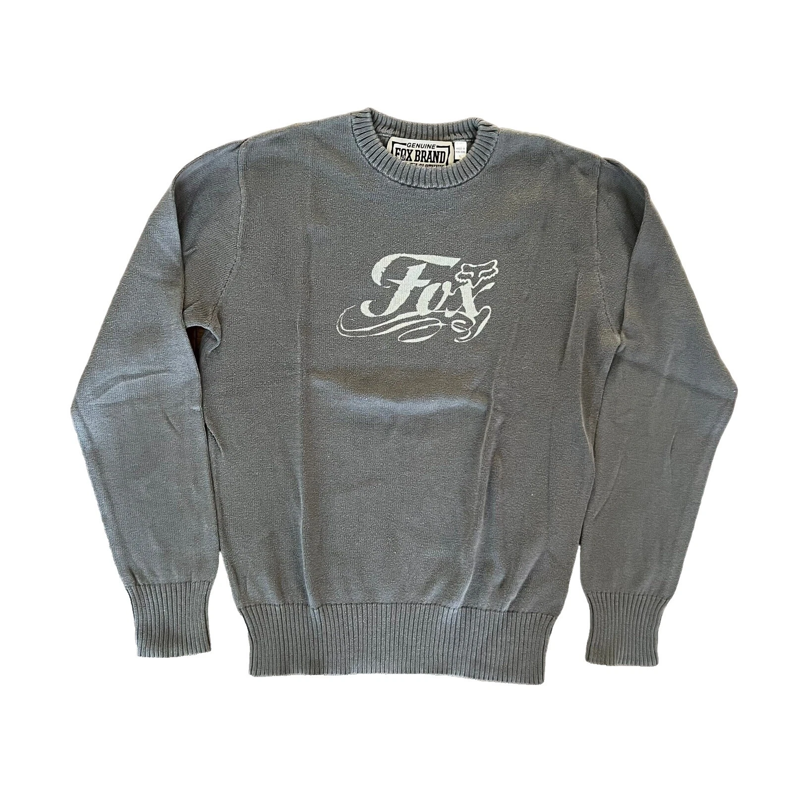 Fox Cotton Crew Neck Sweaters for Men