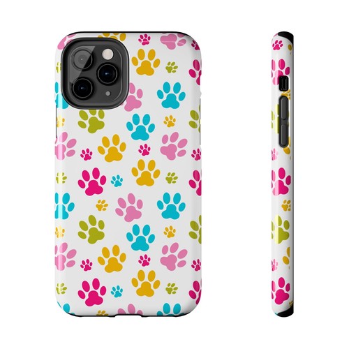 Bunte robuste Handyhülle mit Haustierpfotenabdruck für Hund liebt iPhone - Bild 74 von 92