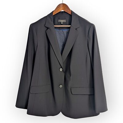 Talbots Petite Seasonless Wool Two Button Blazer Size 22WP Black NWOT