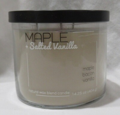 Kirkland's 14.25 oz Jar 3-Wick Candle up to 40 hours MAPLE + SALTED VANILLA