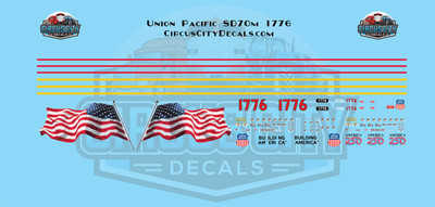 UP Union Pacific SD70m America 250 #1776 N 1:160 Scale Decal Set