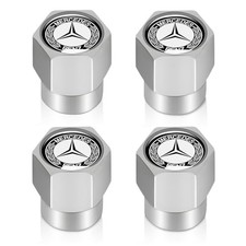 Tire Valve Stem Cap Cover For Mercedes-benz Amg A C E S Class Series Silver-04