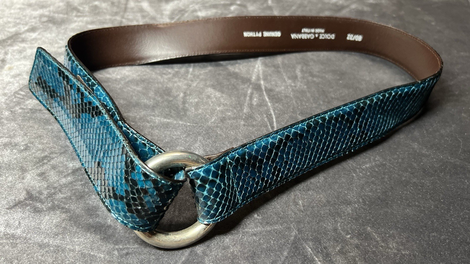 Authentic Dolce & Gabbana Python Leather Belt – B… - image 1