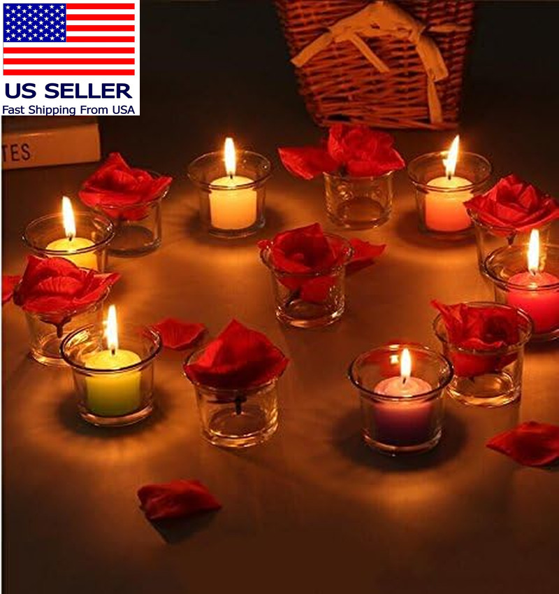 Clear Chunky Glass Lip Votive Candle Holders Tealight Votive Cups for Wedding Pr