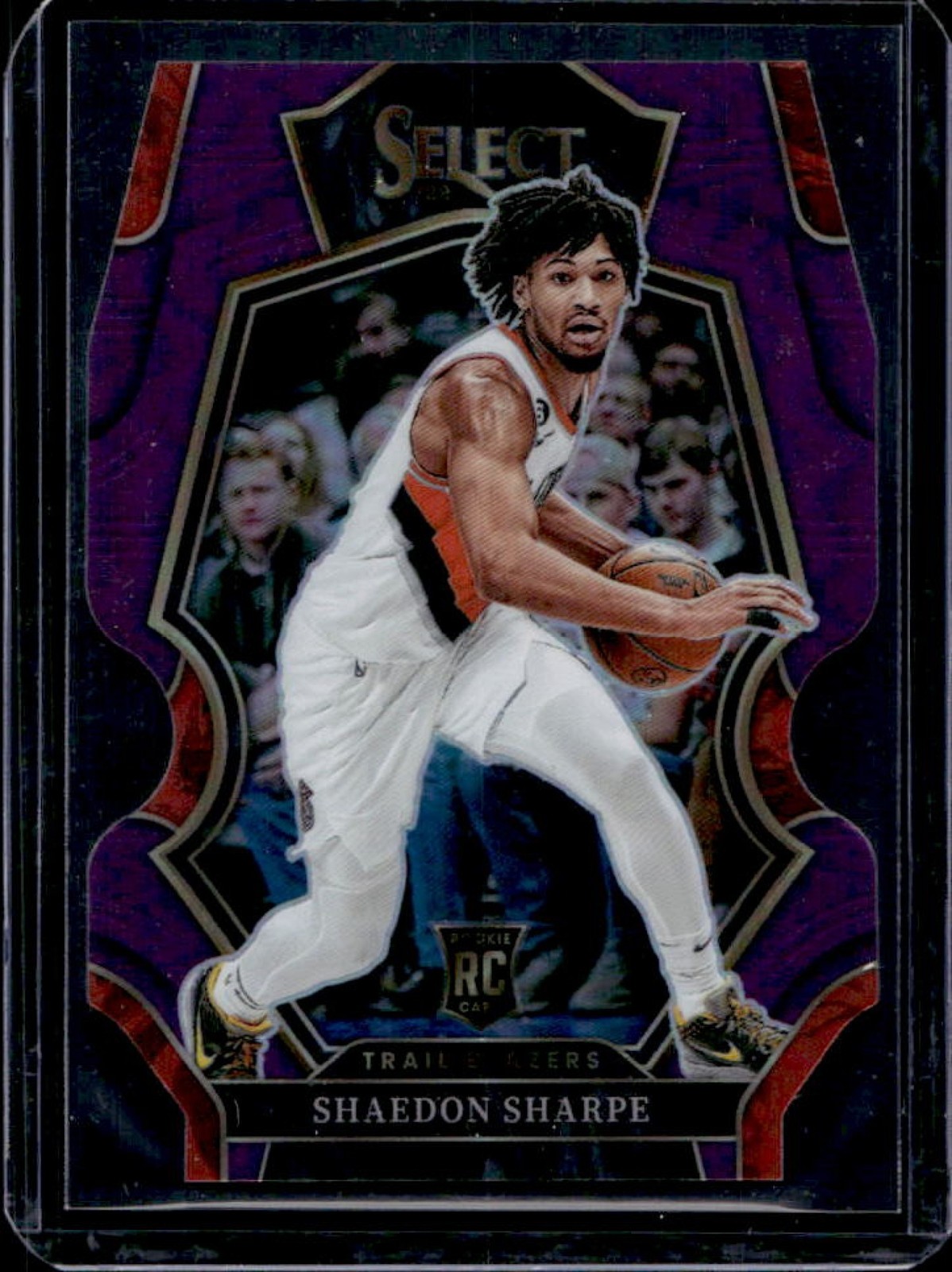 2022-23 Panini Select Shaedon Sharpe RC Purple Prizm Die Cut Premier Level #/99