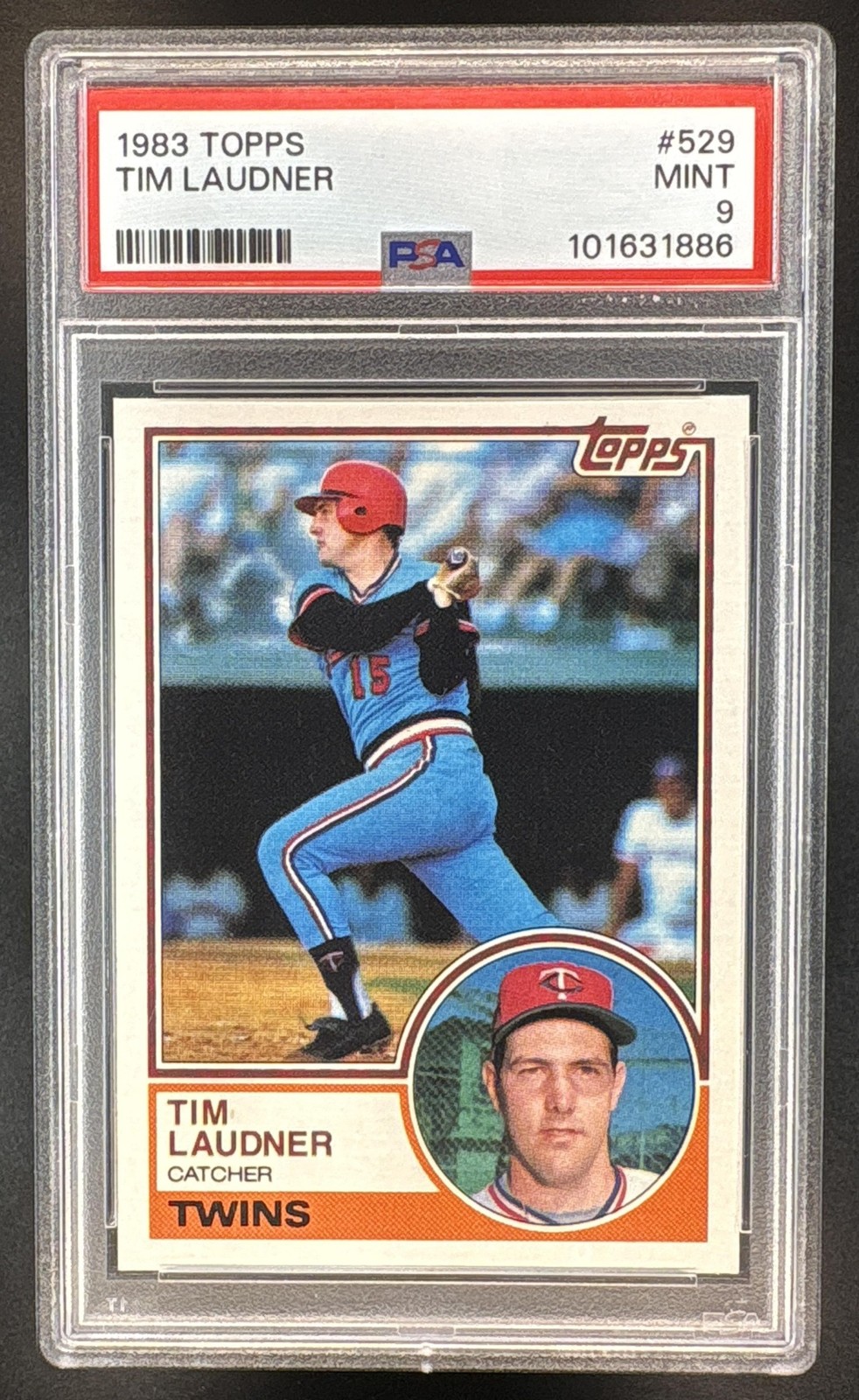 1983 Topps Tim Laudner #529 Twins PSA 9