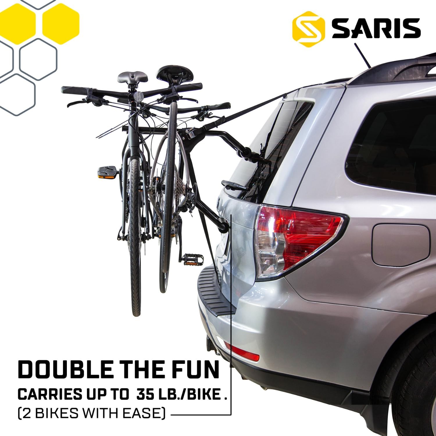 Saris Guardian Car Trunk Bike Rack, 2-Bike Trunk Bike Rack for Car and SUV