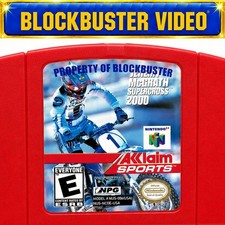 Jeremy McGrath Supercross 2000 Nintendo 64 RARE BLOCKBUSTER Collectible LQQK !