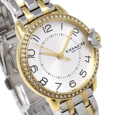 Image of Coach Arden 14503817 Quartz Analog Silver White Gold Ladies Watch New Warranty