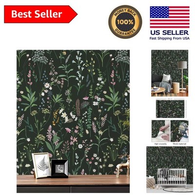 Timeless Dark Floral Wallpaper 17.3 x118    Effortless Application for Any Space