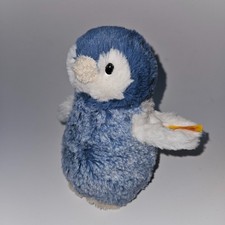Steiff Blue White Penguin Bean Bag Plush 6" Stuffed Animal Toy Soft
