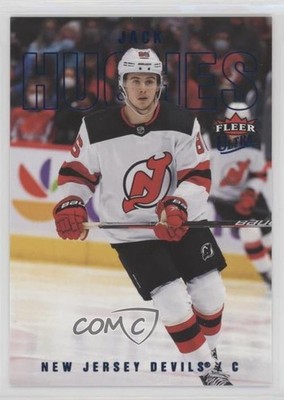 2021-22 Upper Deck Fleer Ultra Blue Foil 240/399 Jack Hughes #137 um0