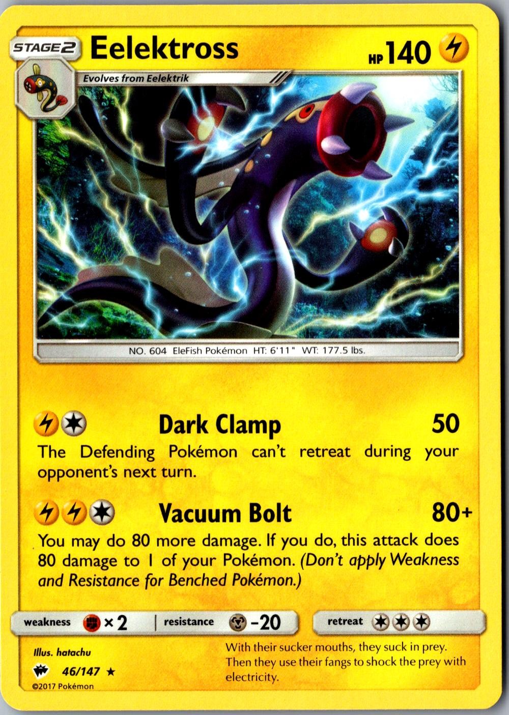 Eelektross 46/147 Rare Burning Shadows Lightly Played Pokemon Card TCG Single