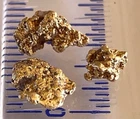 3 genuine, natural, Australian gold nuggets 1.20 gram