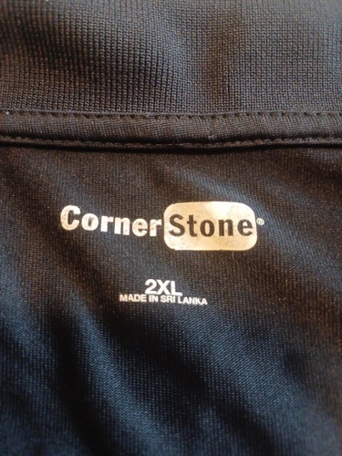 Camisa Polo CornerStone Para Hombres 2XL Negra EE. UU. Softbol Bordada Poliéster 31x26 - Imagen 4 de 13